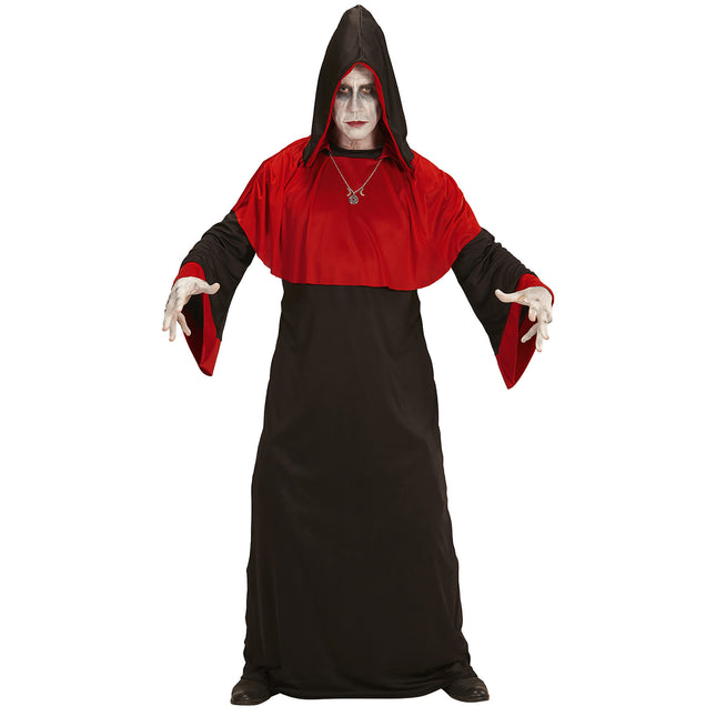 Costume Halloween Demone Nero Rosso Uomo
