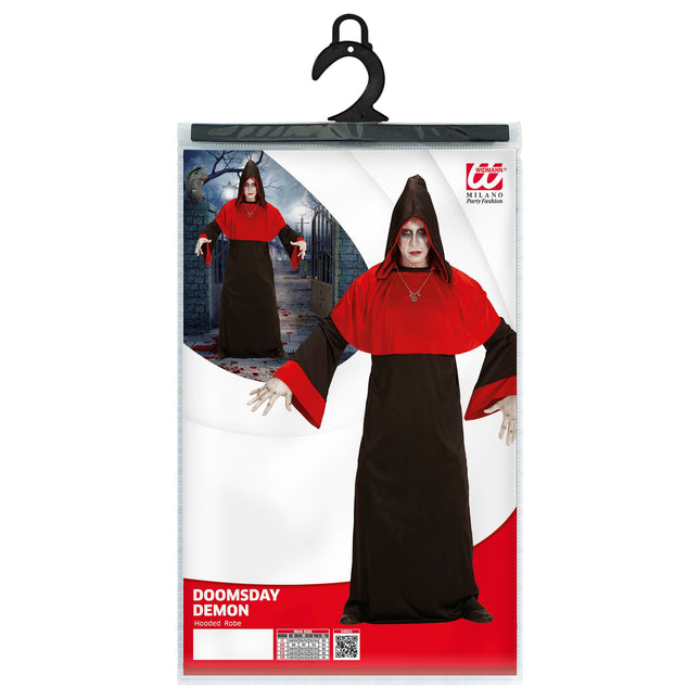 Costume Halloween Demone Nero Rosso Uomo