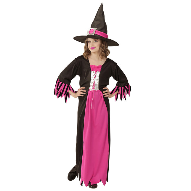 Vestito di Halloween Nero Rosa Ragazza Strega