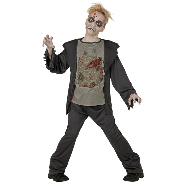 Costume di Halloween nero da bambino zombie