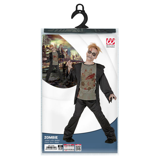 Costume di Halloween nero da bambino zombie