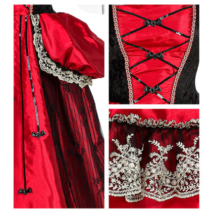 Vestito Halloween Vampiro da donna 3 pezzi