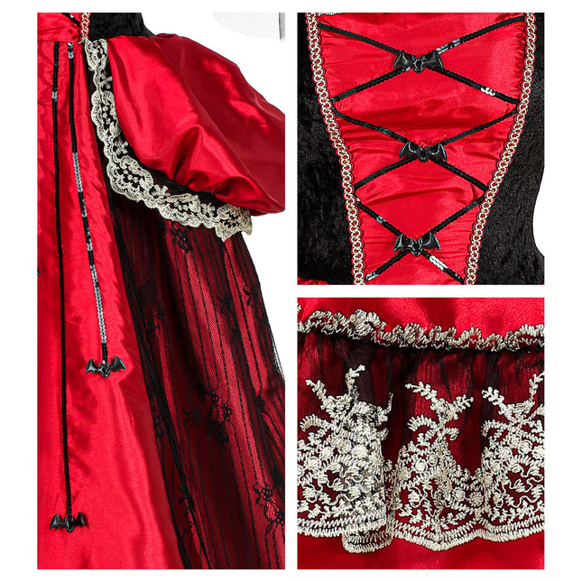Vestito Halloween Vampiro da donna 3 pezzi
