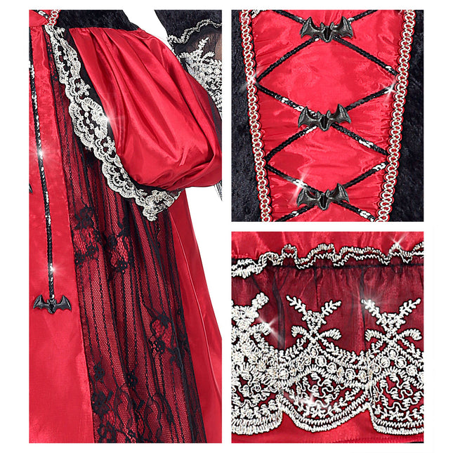 Vestito Halloween Ragazza Vampiro 3 pezzi