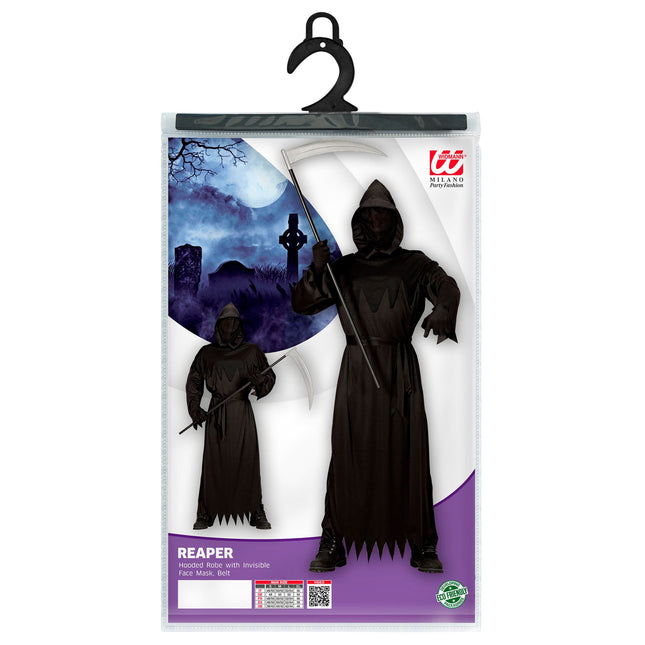 Costume di Halloween da becchino nero da uomo