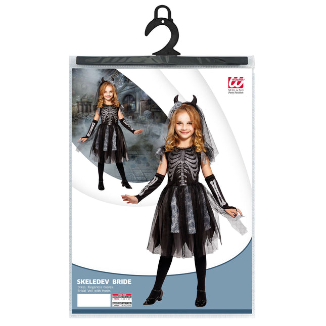 Vestito Halloween Ragazza Scheletro Sposa