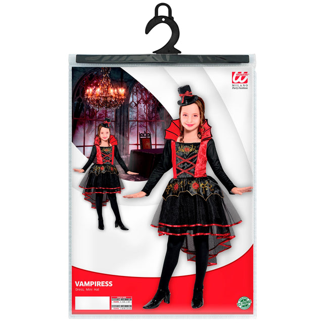 Vestito di Halloween Rosso Nero Ragazza Vampiro