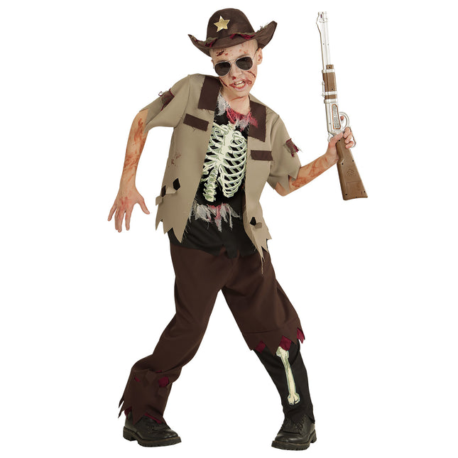 Costume di Halloween ragazzo zombie cowboy