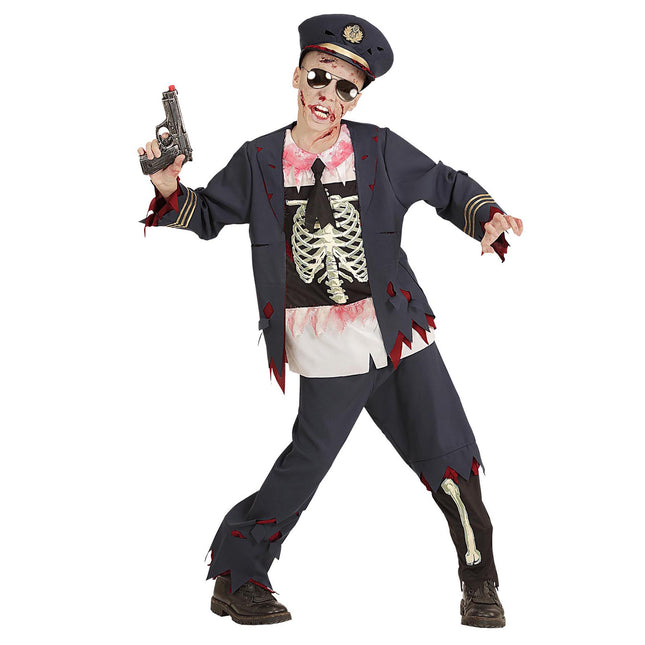 Costume di Halloween ragazzo polizia zombie