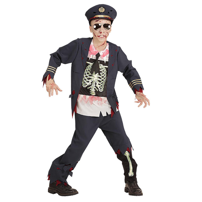 Costume di Halloween ragazzo polizia zombie