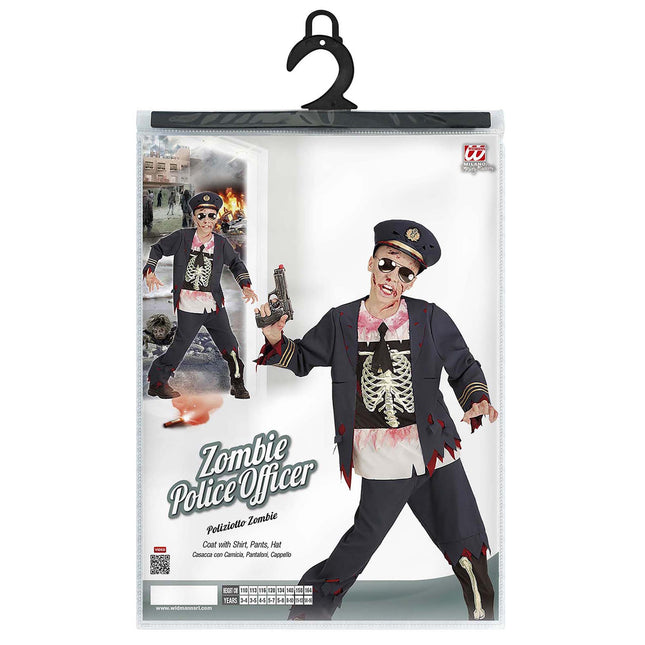 Costume di Halloween ragazzo polizia zombie