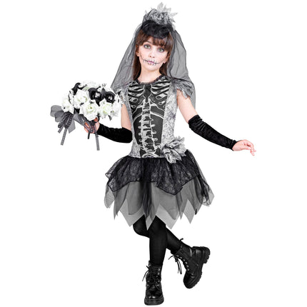 Vestito Halloween Ragazza Scheletro Sposa