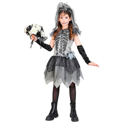 Vestito Halloween Ragazza Scheletro Sposa