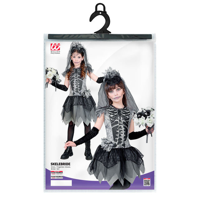 Vestito Halloween Ragazza Scheletro Sposa