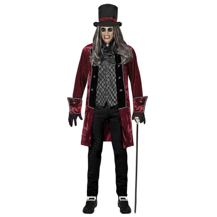 Costume Halloween Vampiro Rosso Bordeaux Uomo