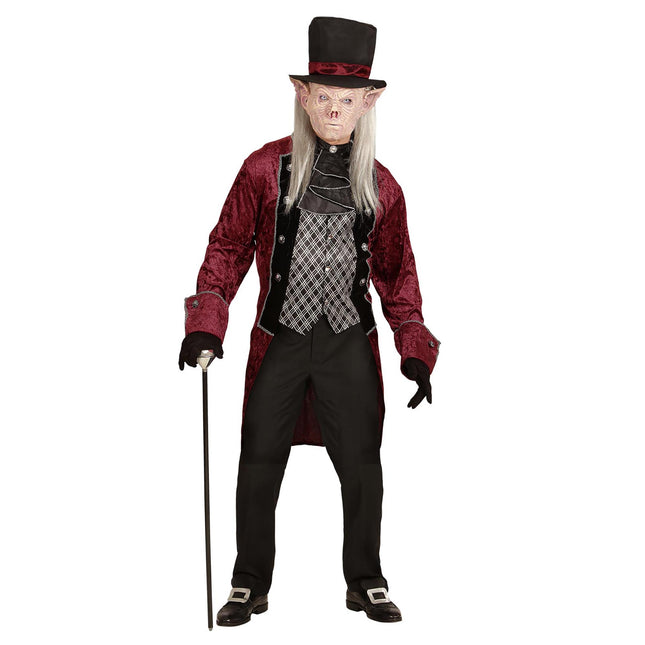 Costume Halloween Vampiro Rosso Bordeaux Uomo