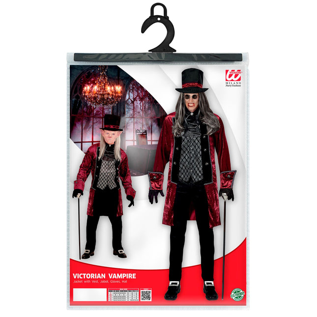 Costume Halloween Vampiro Rosso Bordeaux Uomo