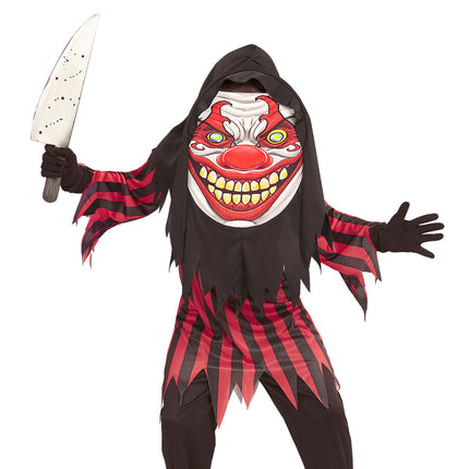 Costume di Halloween rosso nero da clown per bambini