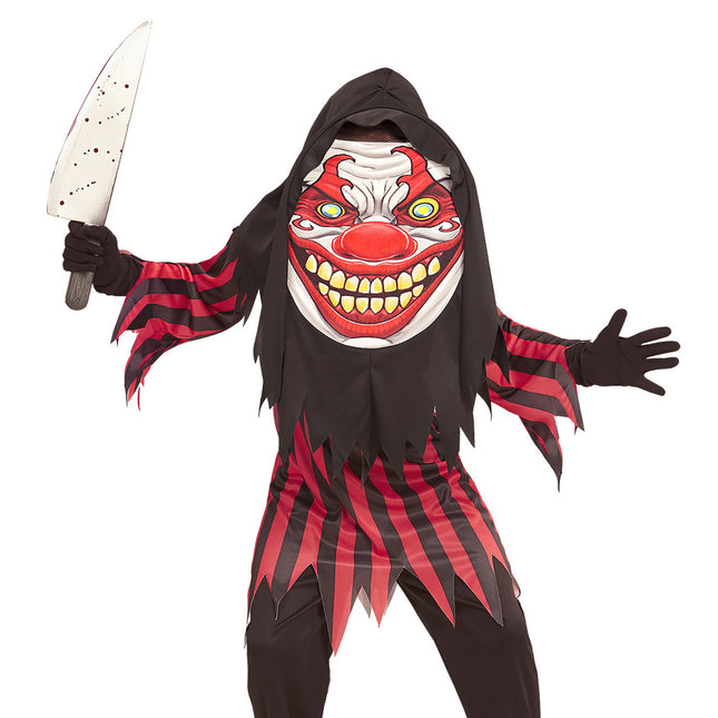 Costume di Halloween rosso nero da clown per bambini