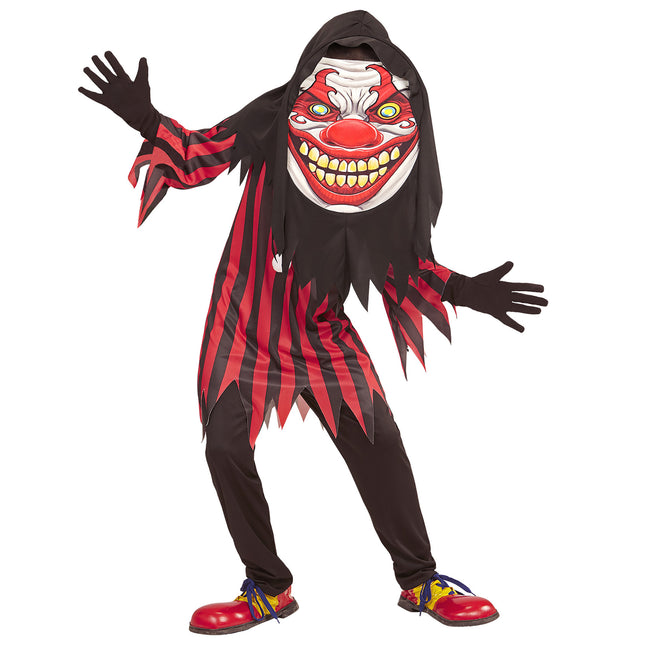 Costume di Halloween rosso nero da clown per bambini