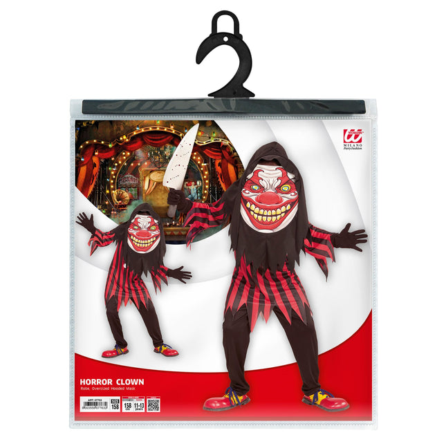 Costume di Halloween rosso nero da clown per bambini