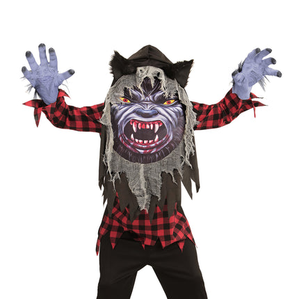 Costume di Halloween da lupo mannaro grigio