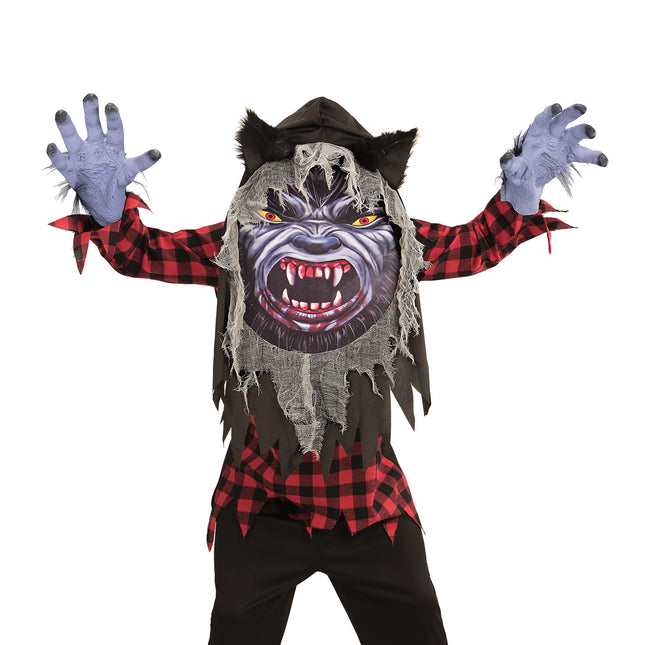 Costume di Halloween da lupo mannaro grigio