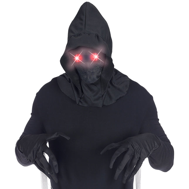 Maschera di Halloween nera con luce rossa