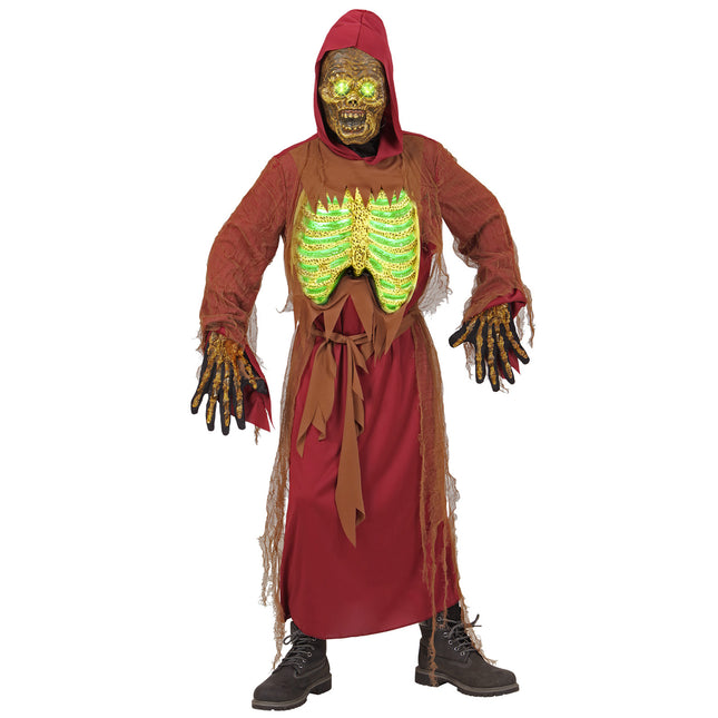 Costume di Halloween bambino verde scheletro zombie