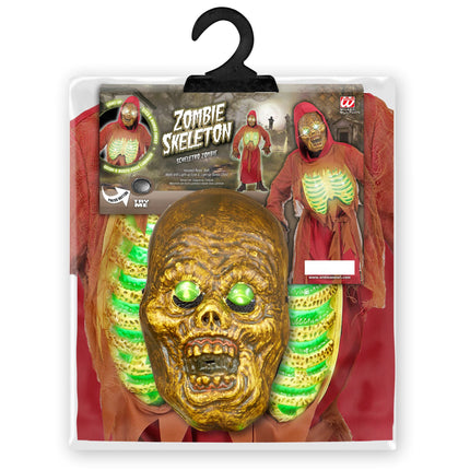 Costume di Halloween bambino verde scheletro zombie