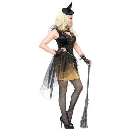 Vestito di Halloween Nero Oro Donna Strega