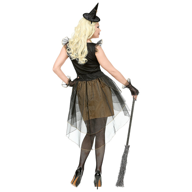 Vestito di Halloween Nero Oro Donna Strega
