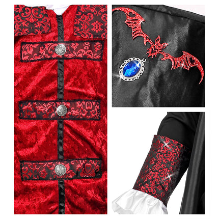Costume di Halloween da Vampiro da uomo 4 pezzi