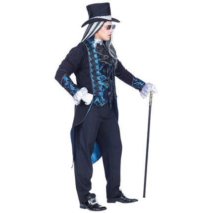 Costume di Halloween Vampiro Nero Blu Uomo