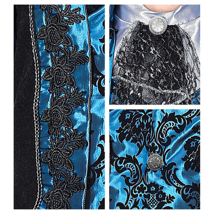 Costume di Halloween Vampiro Nero Blu Uomo