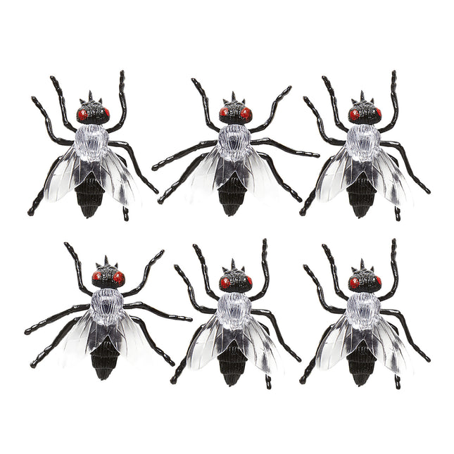 Mosche finte di Halloween 5,5 cm 6 pezzi