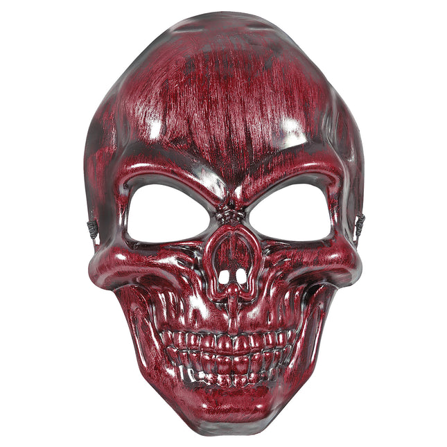 Maschera di Halloween Teschio Rosso Bordeaux