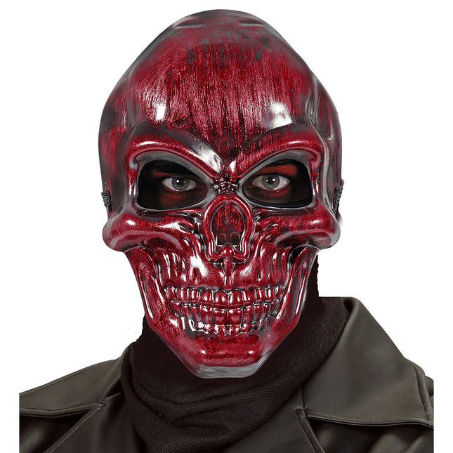 Maschera di Halloween Teschio Rosso Bordeaux