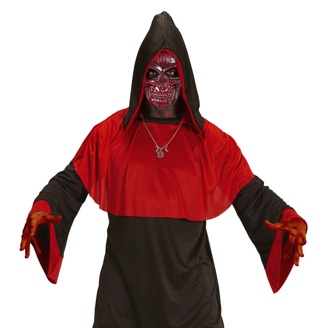 Maschera di Halloween Teschio Rosso Bordeaux