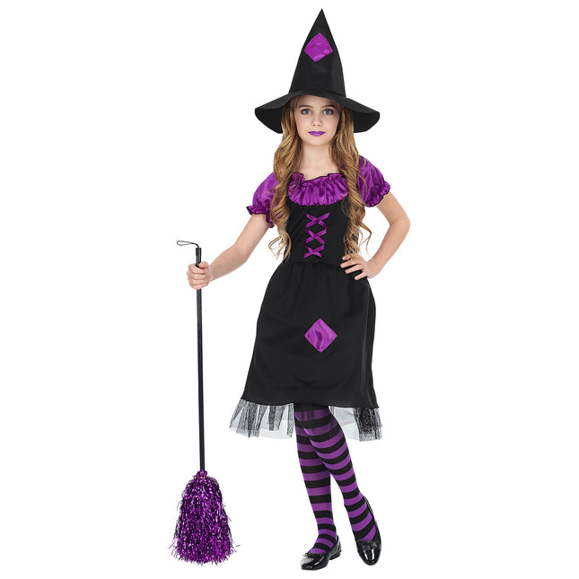 Costume di Halloween da strega nera e viola