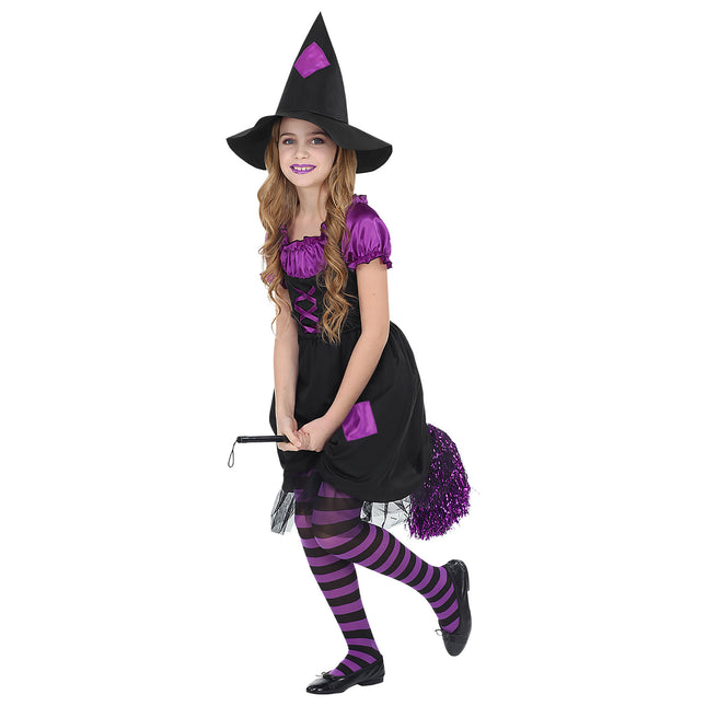 Costume di Halloween da strega nera e viola