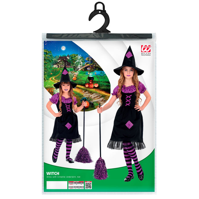 Costume di Halloween da strega nera e viola