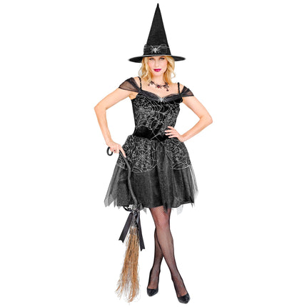 Costume di Halloween da strega nera da donna 2 pezzi