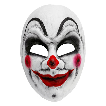 Maschera di Halloween Clown Bianco Rosso