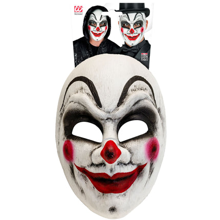 Maschera di Halloween Clown Bianco Rosso