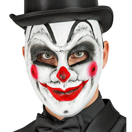 Maschera di Halloween Clown Bianco Rosso