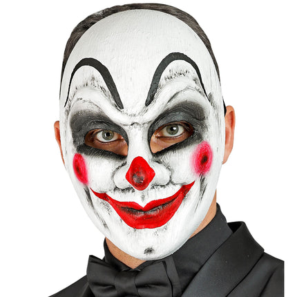 Maschera di Halloween Clown Bianco Rosso