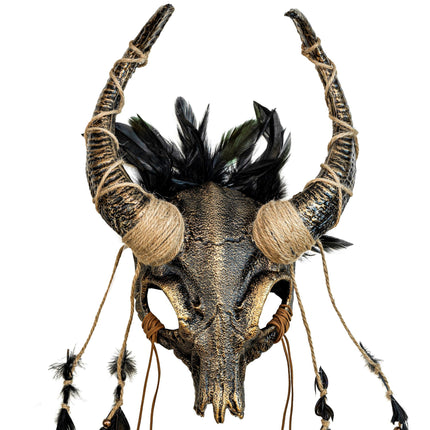 Maschera di Halloween Teschio con piume