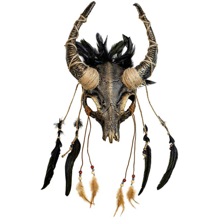 Maschera di Halloween Teschio con piume