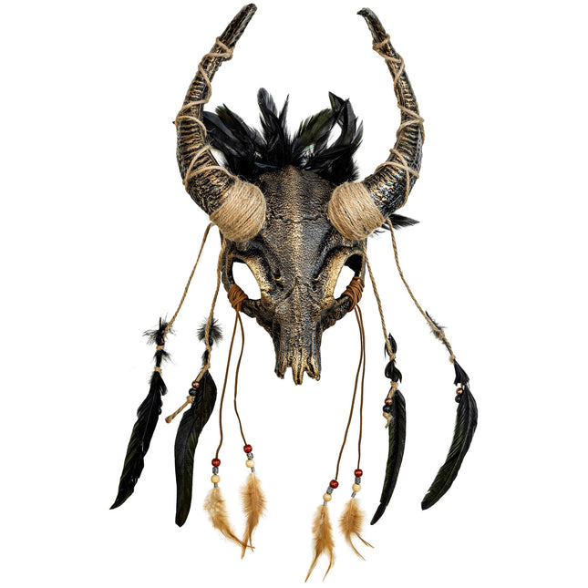 Maschera di Halloween Teschio con piume
